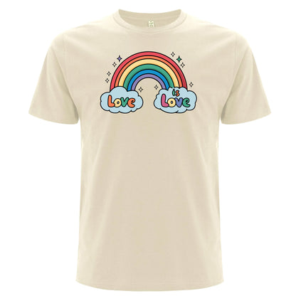 Love is Love – T-shirt med regnbåge (Unisex)-Lovely Text