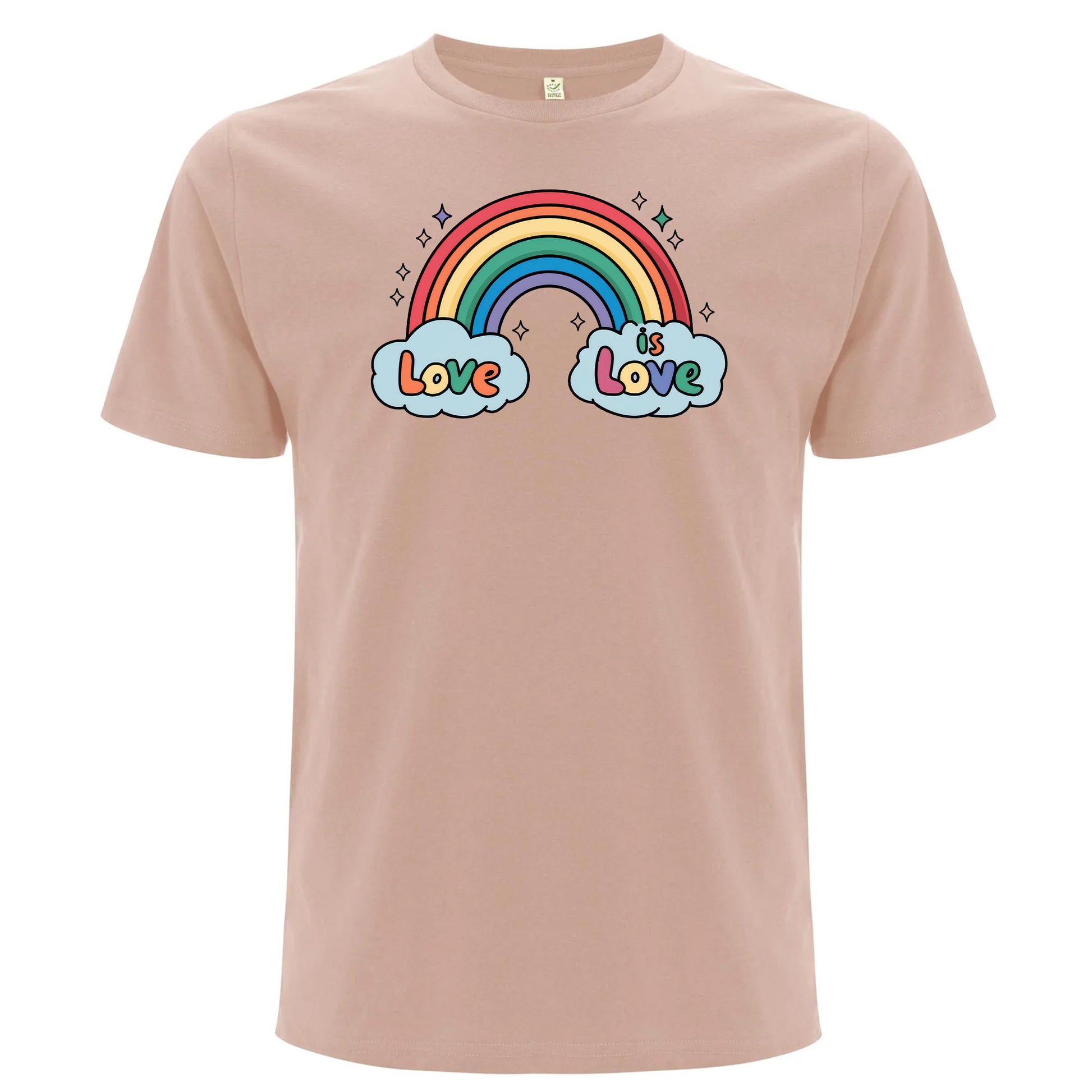 Love is Love – T-shirt med regnbåge (Unisex)-Lovely Text
