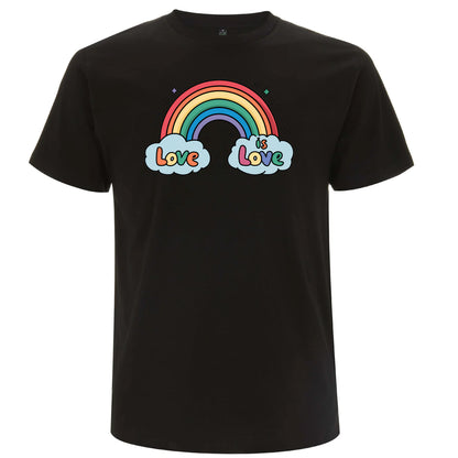 Love is Love – T-shirt med regnbåge (Unisex)-Lovely Text