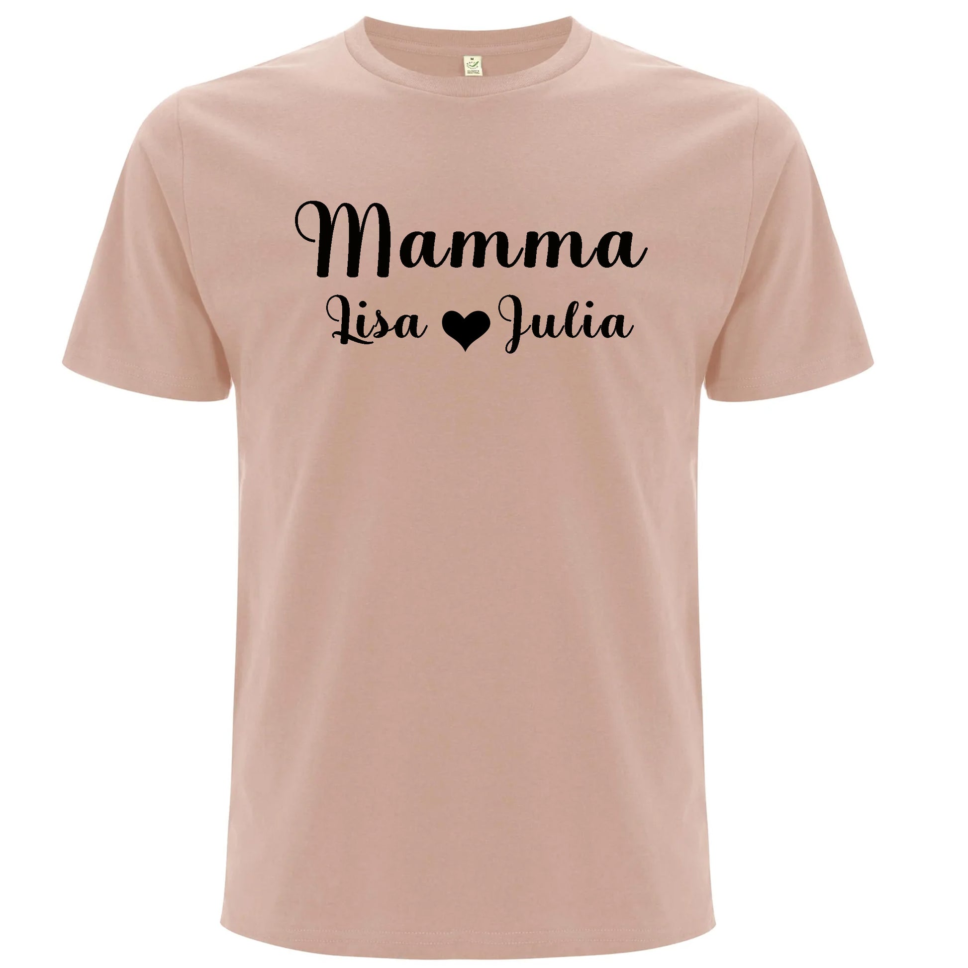 Personlig Mamma T-shirt med Barnens Namn-Lovely Text