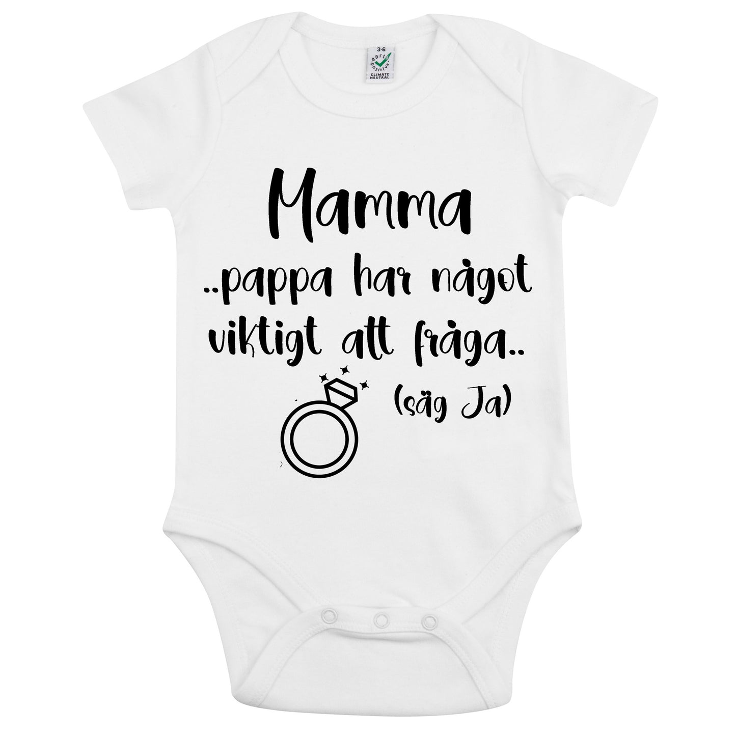 Säg ja! Babybody med frieribudskap – till mamma eller pappa