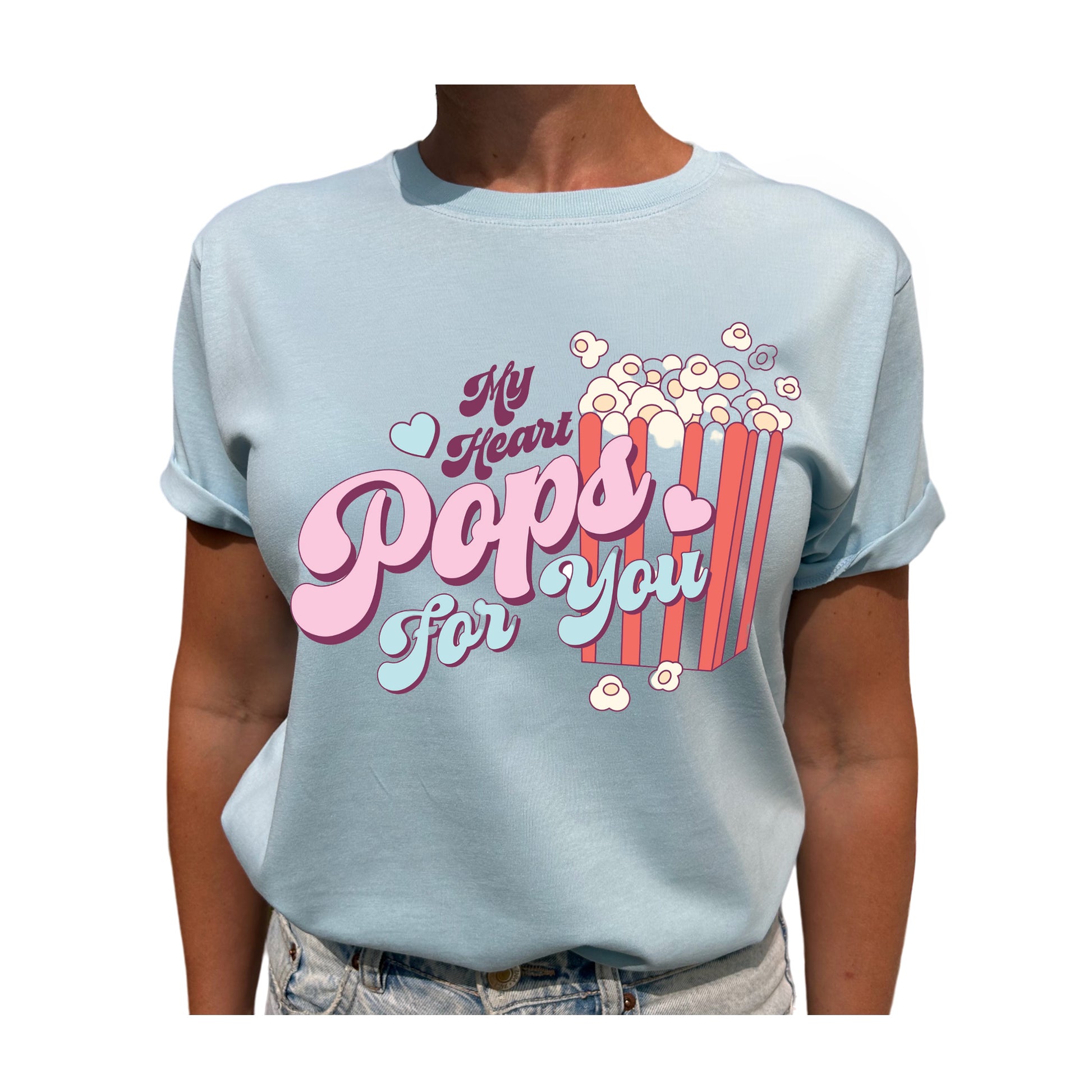 My Heart Pops for You – Kärlek Vid Första Slaget T-shirt-Lovely Text