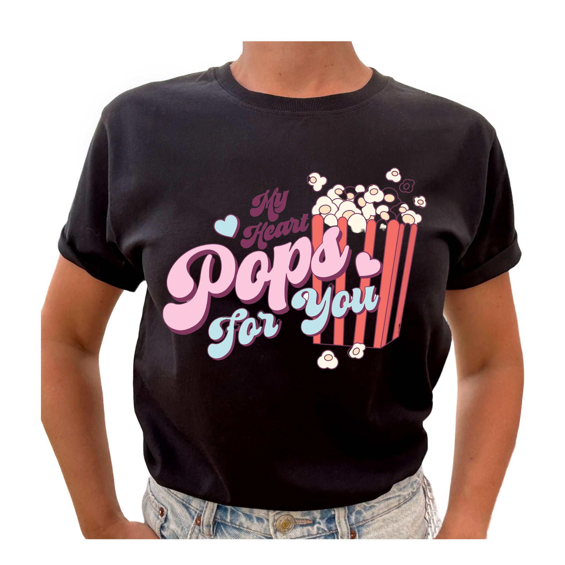 My Heart Pops for You – Kärlek Vid Första Slaget T-shirt-Lovely Text