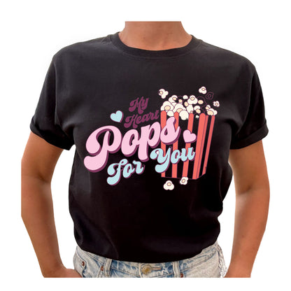 My Heart Pops for You – Kärlek Vid Första Slaget T-shirt-Lovely Text