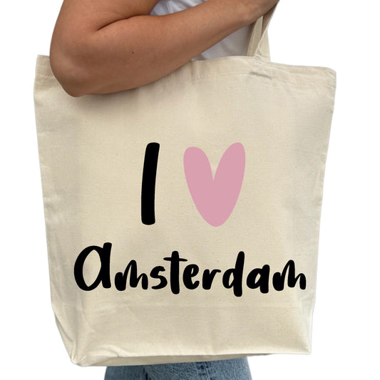 I Love Amsterdam Tygpåse