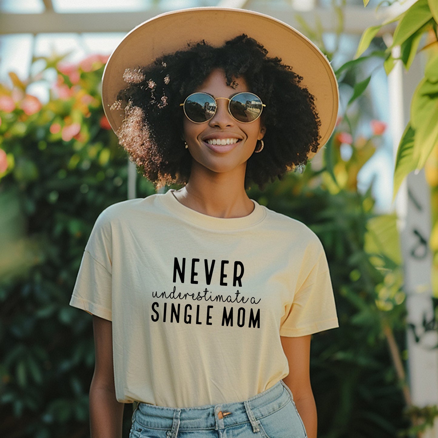 Underskatta aldrig en Ensamstående Mamma T-shirt