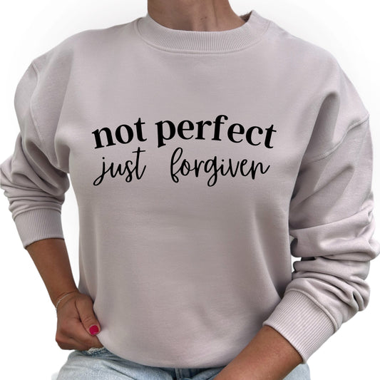 Not Perfect Just Forgiven Tröja-Lovely Text