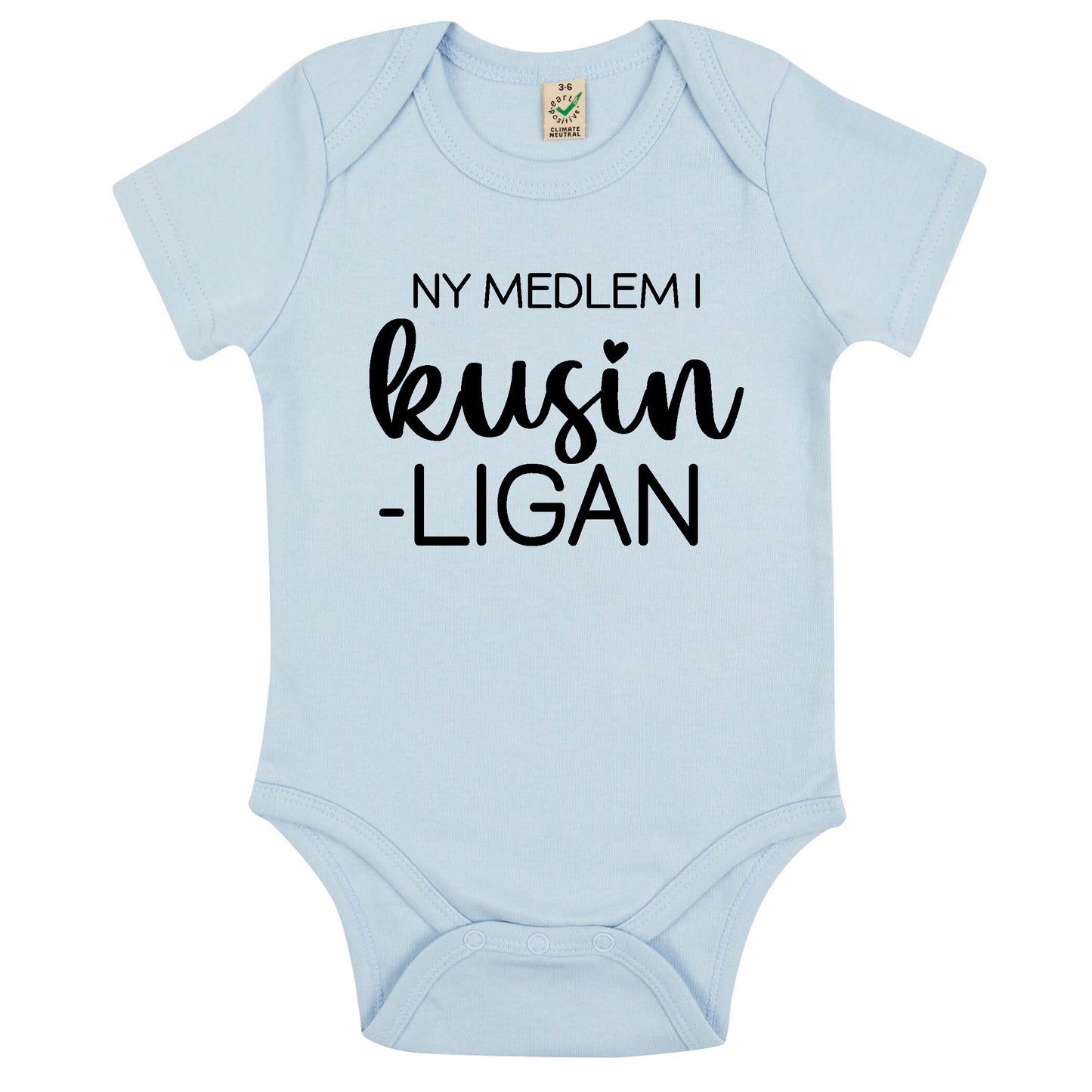 Ny medlem i Kusinligan Babybody 100 % Ekologisk bomull