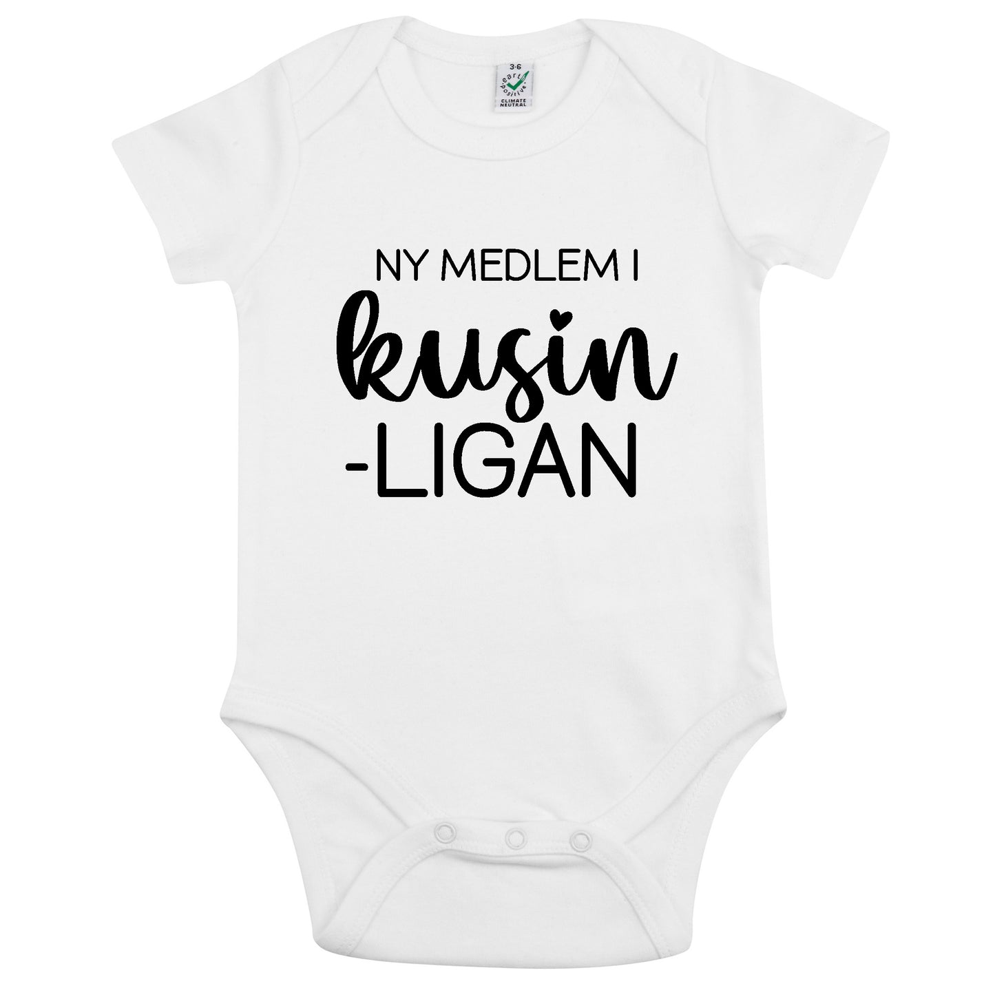 Ny medlem i Kusinligan Babybody 100 % Ekologisk bomull