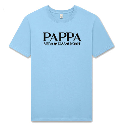 Pappa-tshirt med barnens namn – personlig och kärleksfull