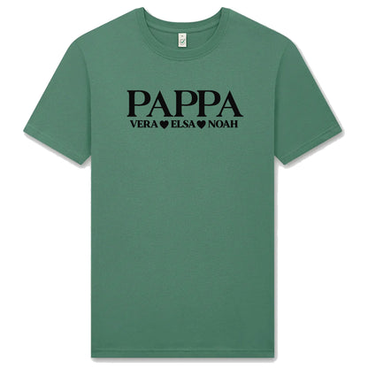 Pappa-tshirt med barnens namn – personlig och kärleksfull