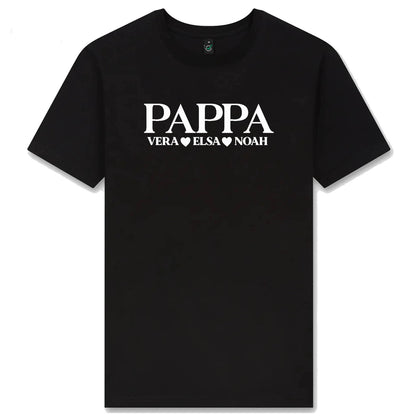 Pappa-tshirt med barnens namn – personlig och kärleksfull
