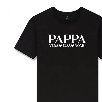 Pappa-tshirt med barnens namn – personlig och kärleksfull