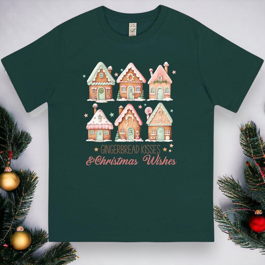 Gingerbread Kisses & Christmas Wishes T-shirt Barn