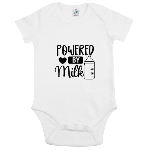 Powered By Milk Baby Body-Lovely Text