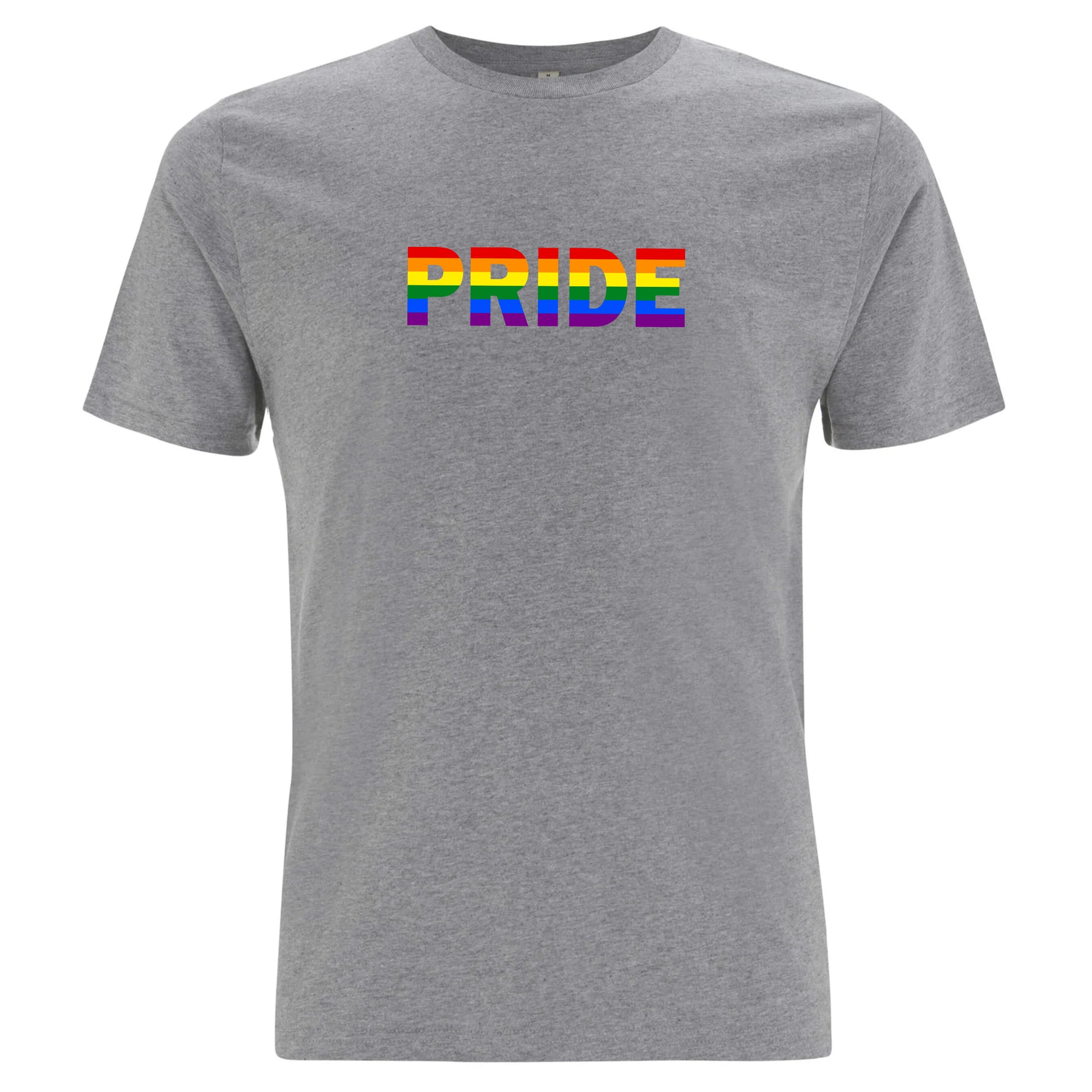 T-shirt med texten “Pride” i regnbågsfärg (Unisex)-Lovely Text