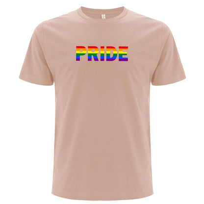 T-shirt med texten “Pride” i regnbågsfärg (Unisex)-Lovely Text