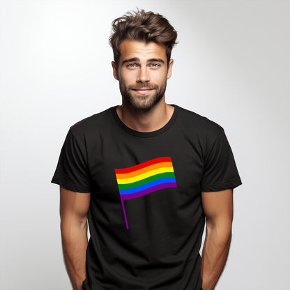 Pride T-shirt med flagga – Klassisk design (Unisex)-Lovely Text