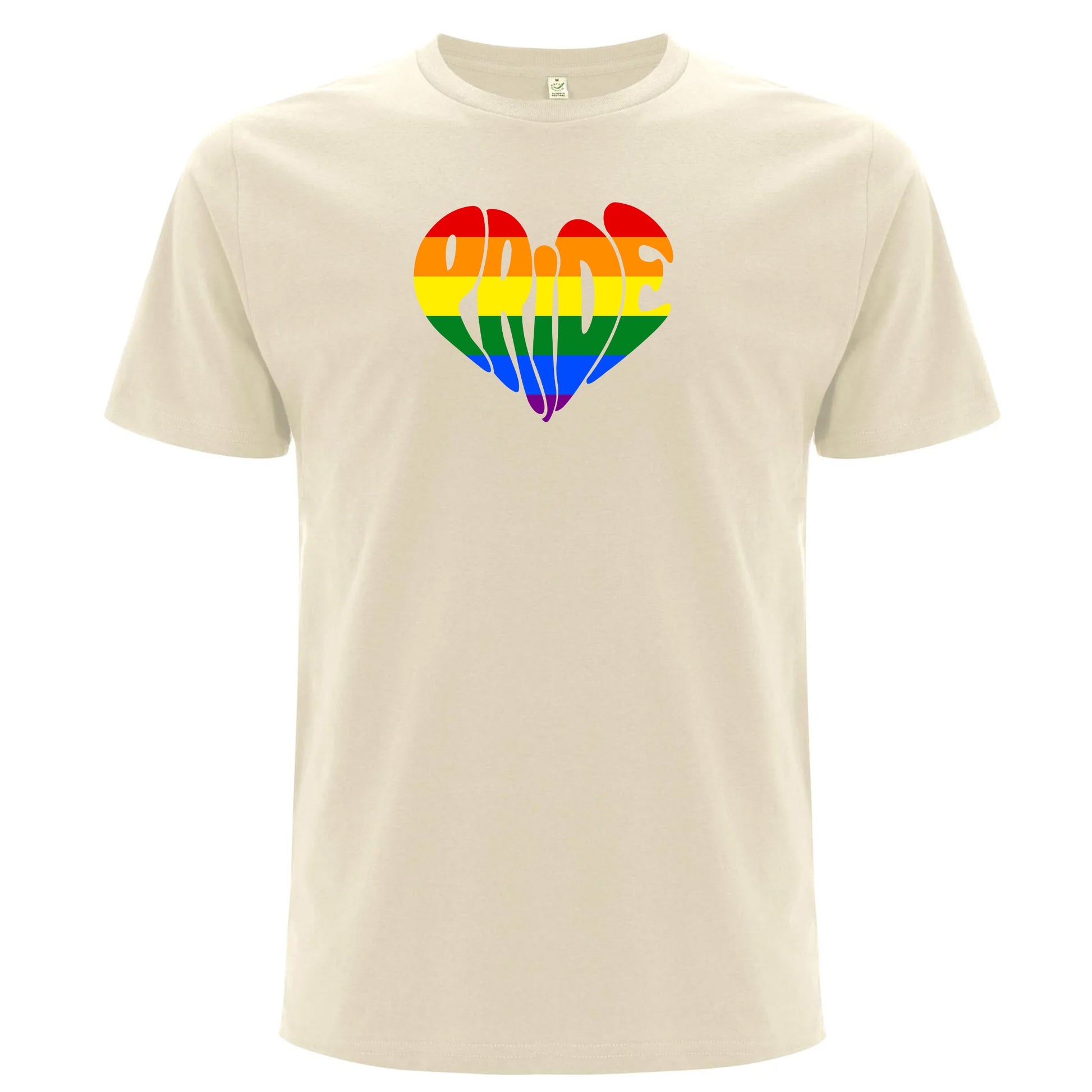 Pride – T-shirt med hjärtformat textmotiv (Unisex)-Lovely Text