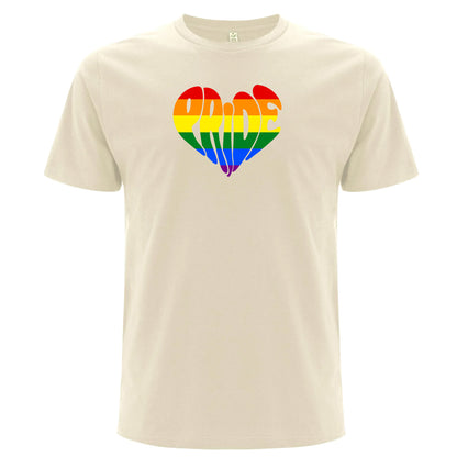 Pride – T-shirt med hjärtformat textmotiv (Unisex)-Lovely Text
