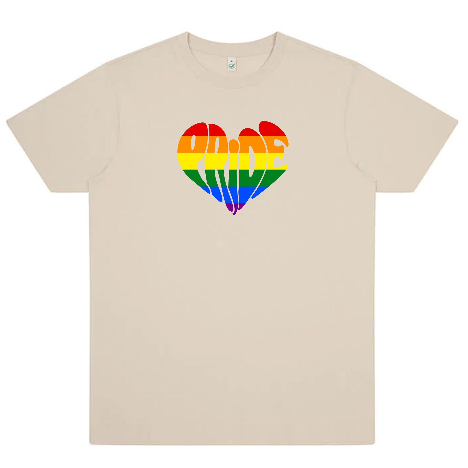 Pride – T-shirt med hjärtformat textmotiv (Unisex)-Lovely Text