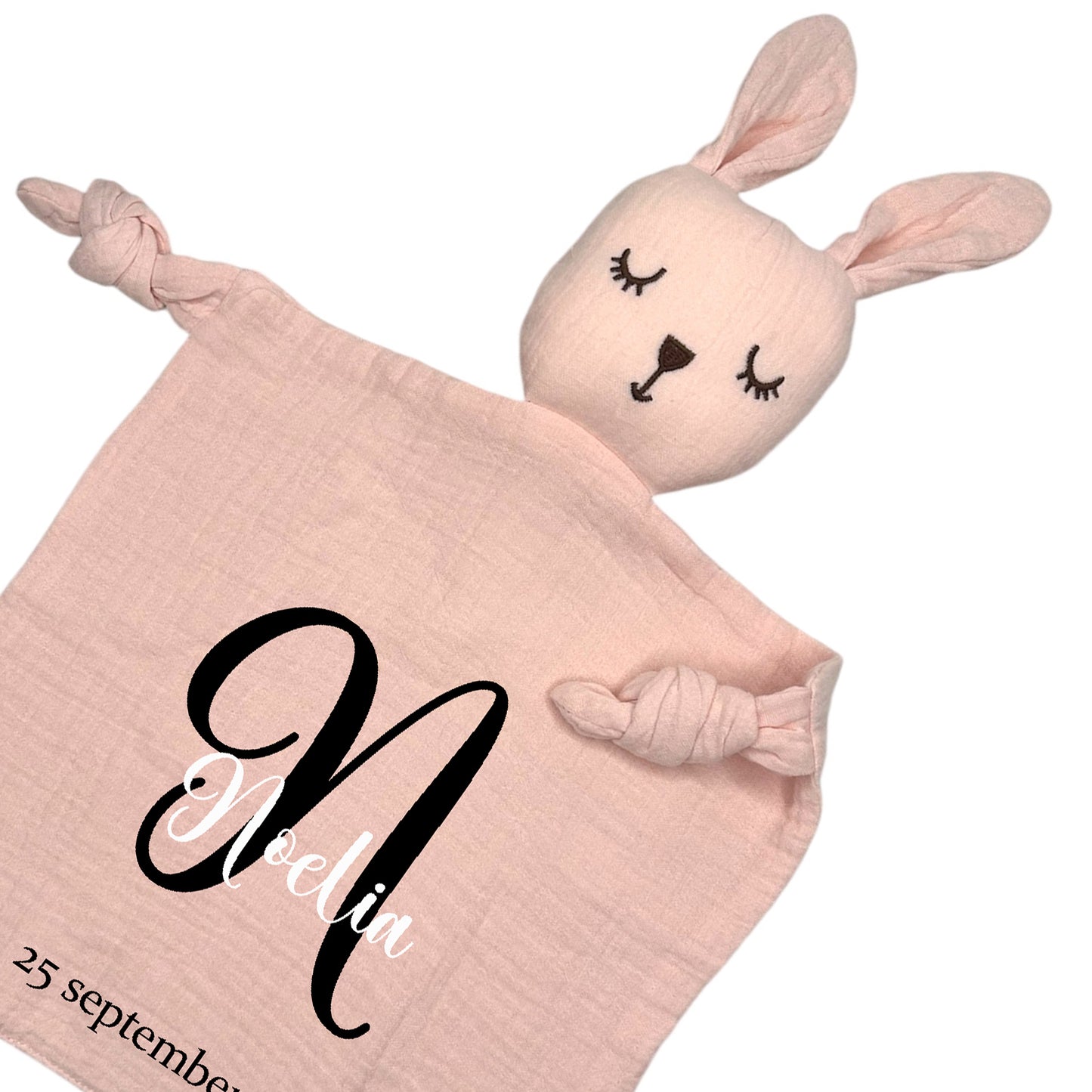 Personlig Kanin Snuttefilt med Namn – Babyfilt & Present till Nyfödd 💕