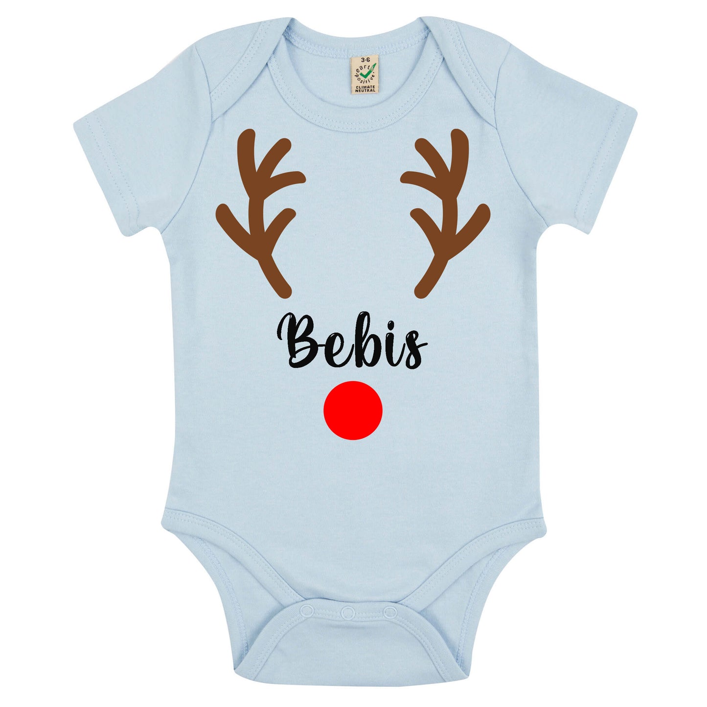 Rudolf Babybody med Namn - Julig och Personlig-Lovely Text
