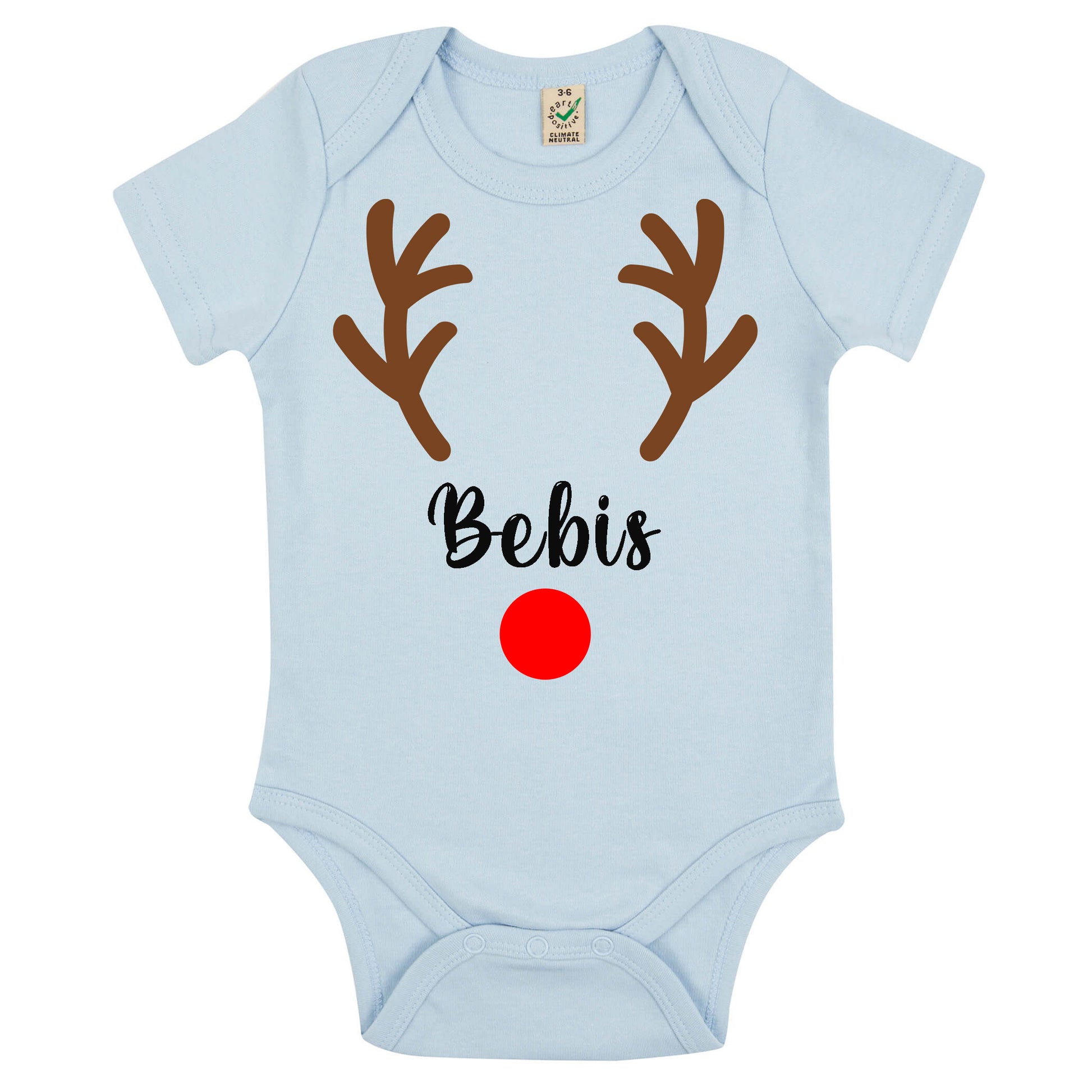 Rudolf Babybody med Namn - Julig och Personlig-Lovely Text