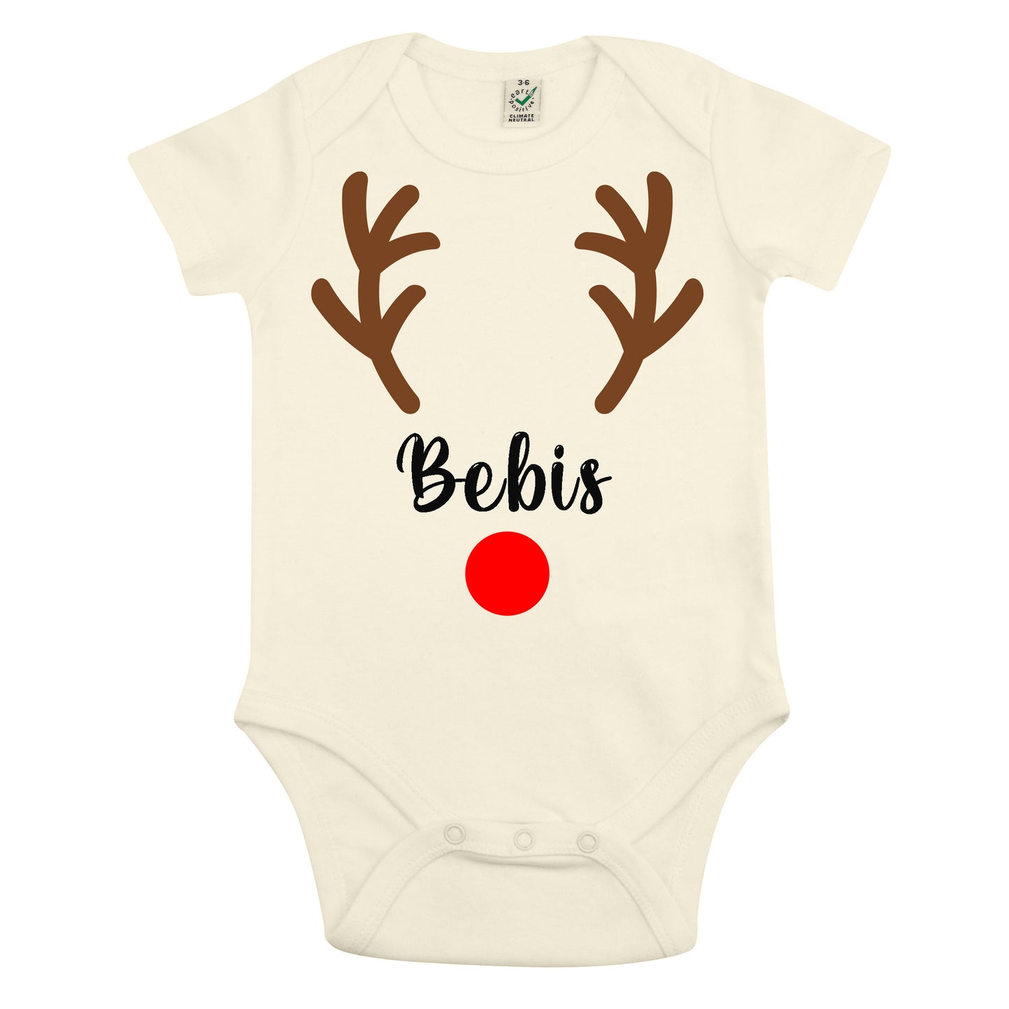 Rudolf Babybody med Namn - Julig och Personlig-Lovely Text