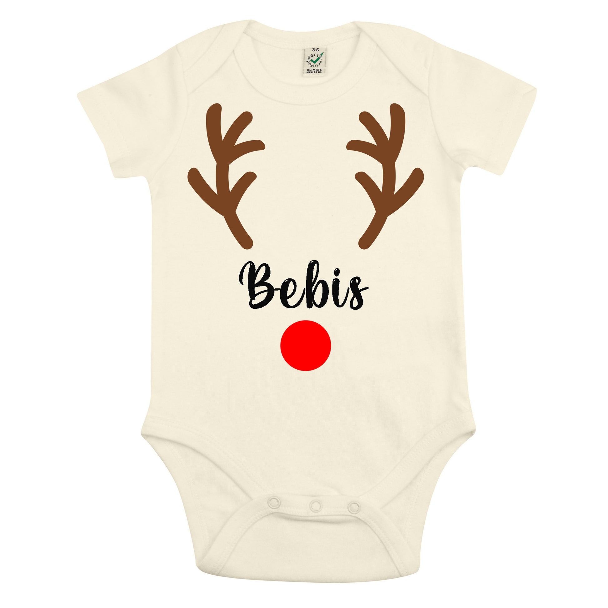 Rudolf Babybody med Namn - Julig och Personlig-Lovely Text