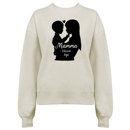 Mamma & Barn - Siluett med [Barnens namn] - Mamma tröja