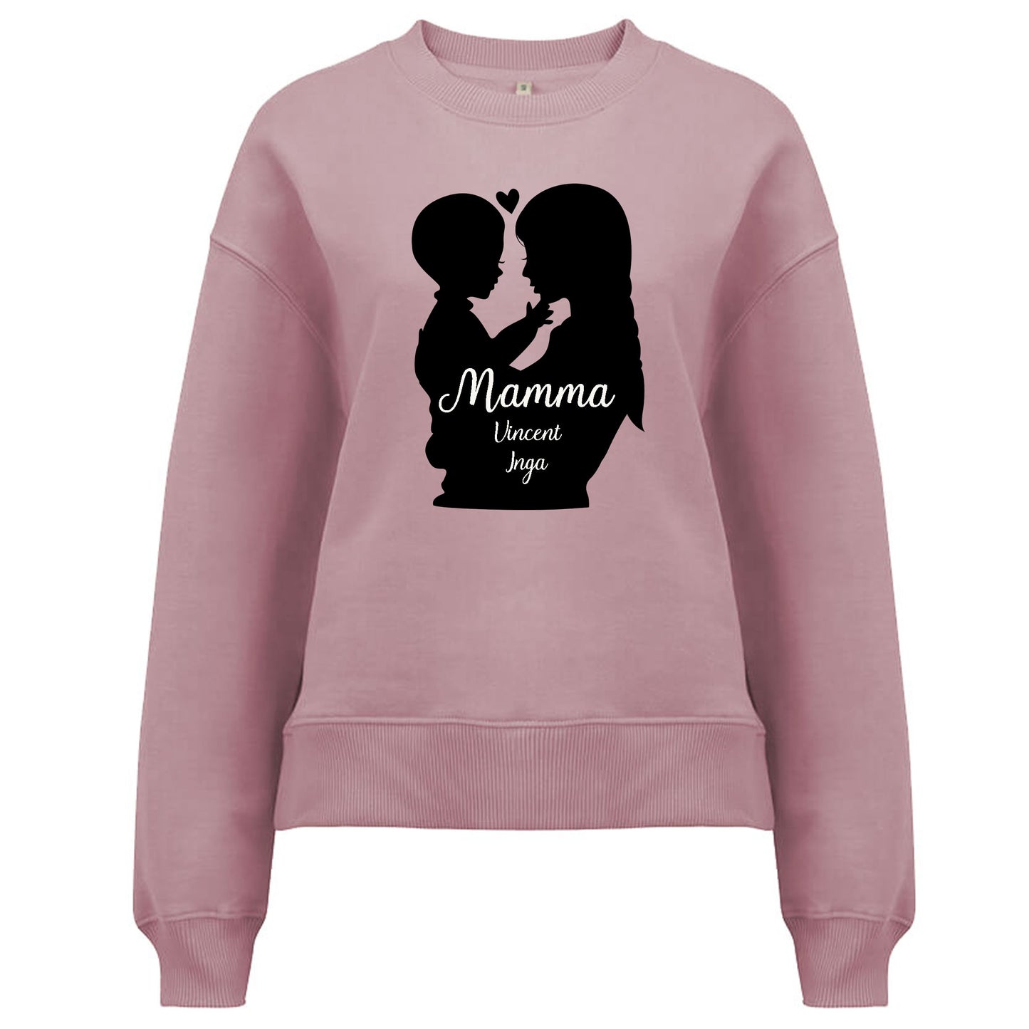 Mamma & Barn - Siluett med [Barnens namn] - Mamma tröja