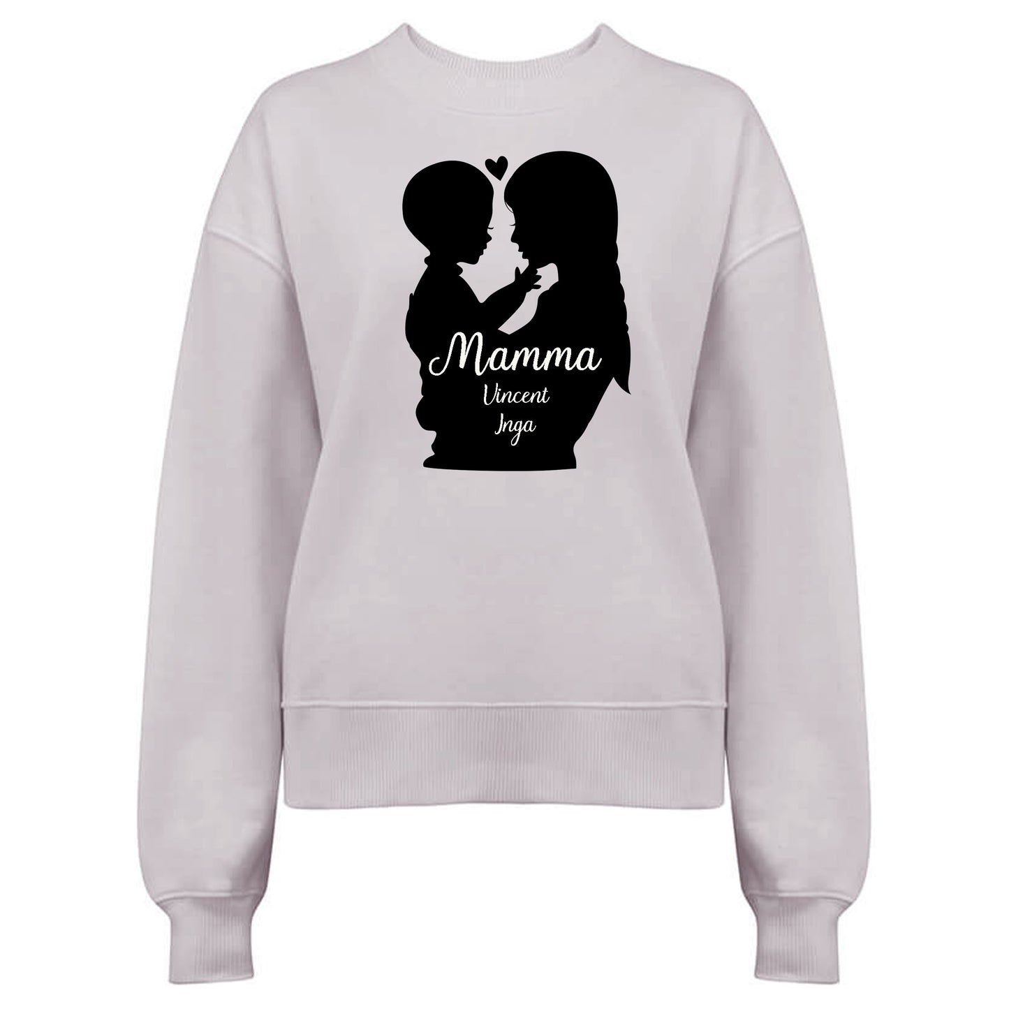 Mamma & Barn - Siluett med [Barnens namn] - Mamma tröja