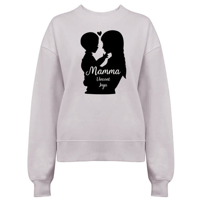 Mamma & Barn - Siluett med [Barnens namn] - Mamma tröja