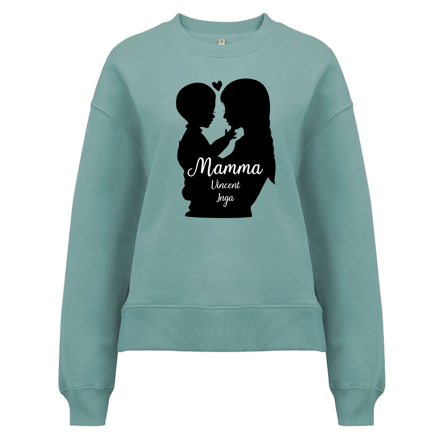 Mamma & Barn - Siluett med [Barnens namn] - Mamma tröja