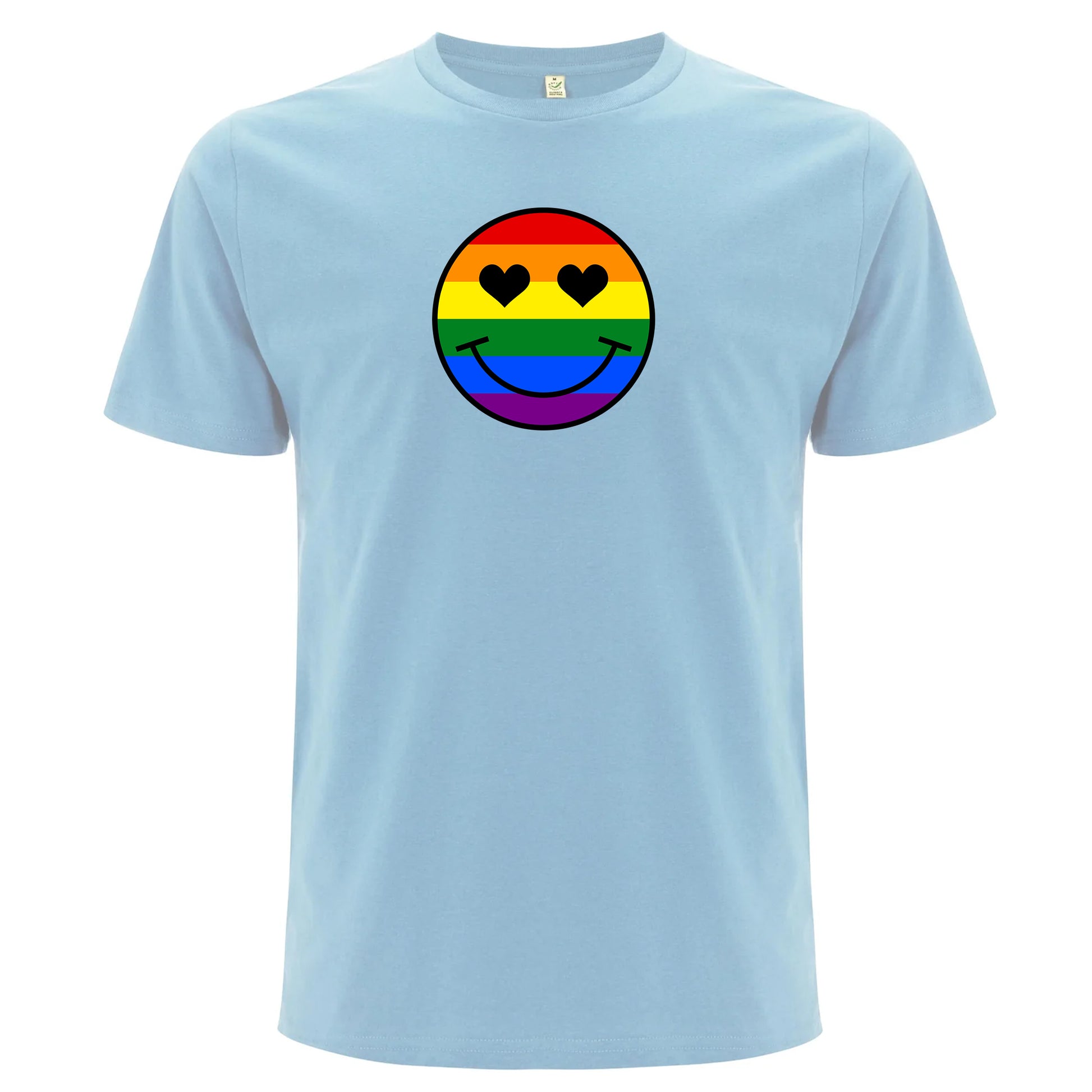 Pride T-shirt med smiley i regnbågsfärger (Unisex)-Lovely Text