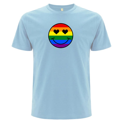 Pride T-shirt med smiley i regnbågsfärger (Unisex)-Lovely Text
