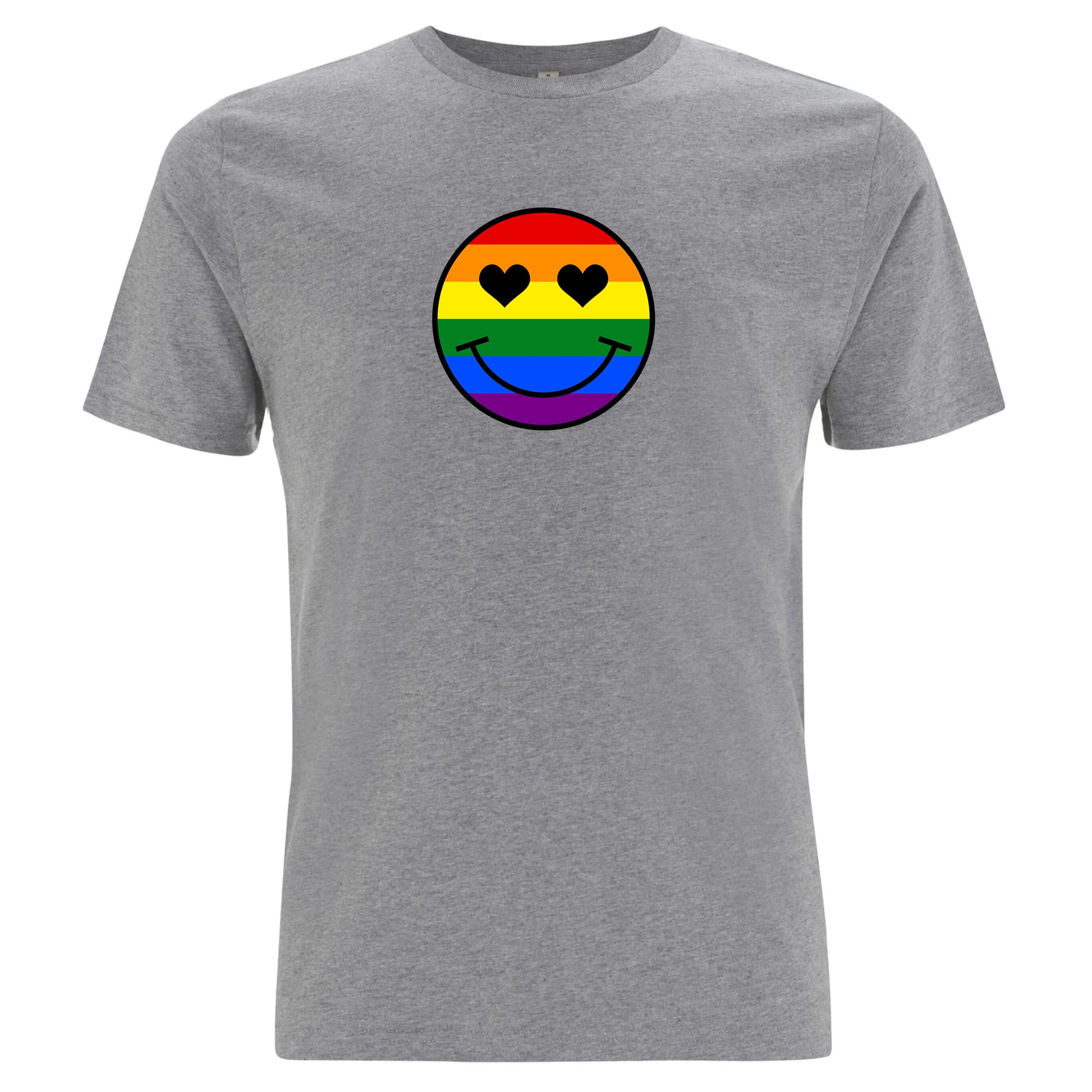 Pride T-shirt med smiley i regnbågsfärger (Unisex)-Lovely Text