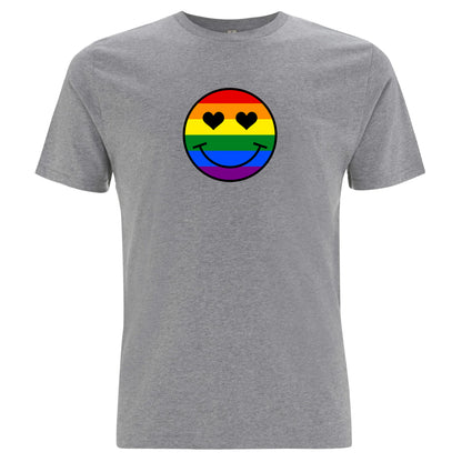Pride T-shirt med smiley i regnbågsfärger (Unisex)-Lovely Text