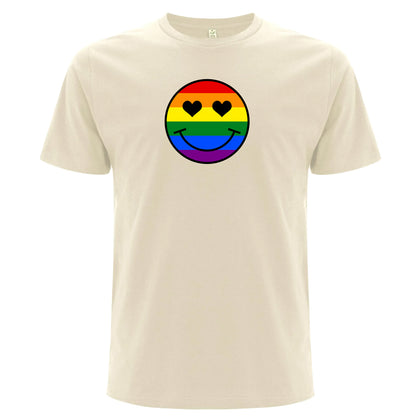 Pride T-shirt med smiley i regnbågsfärger (Unisex)-Lovely Text