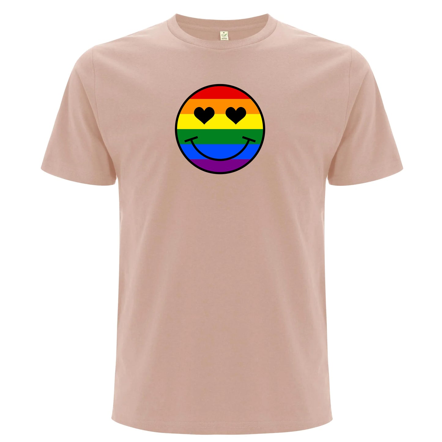 Pride T-shirt med smiley i regnbågsfärger (Unisex)-Lovely Text
