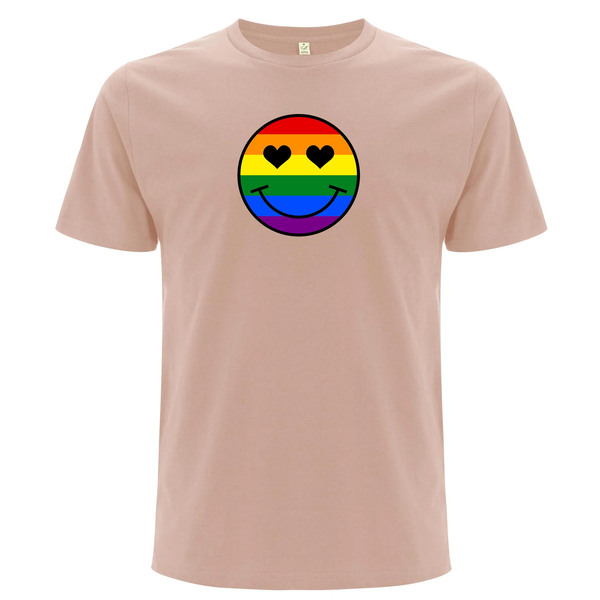 Pride T-shirt med smiley i regnbågsfärger (Unisex)-Lovely Text