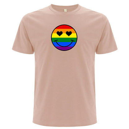 Pride T-shirt med smiley i regnbågsfärger (Unisex)-Lovely Text