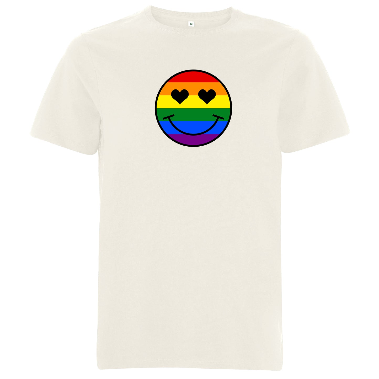 Pride T-shirt med smiley i regnbågsfärger (Unisex)-Lovely Text