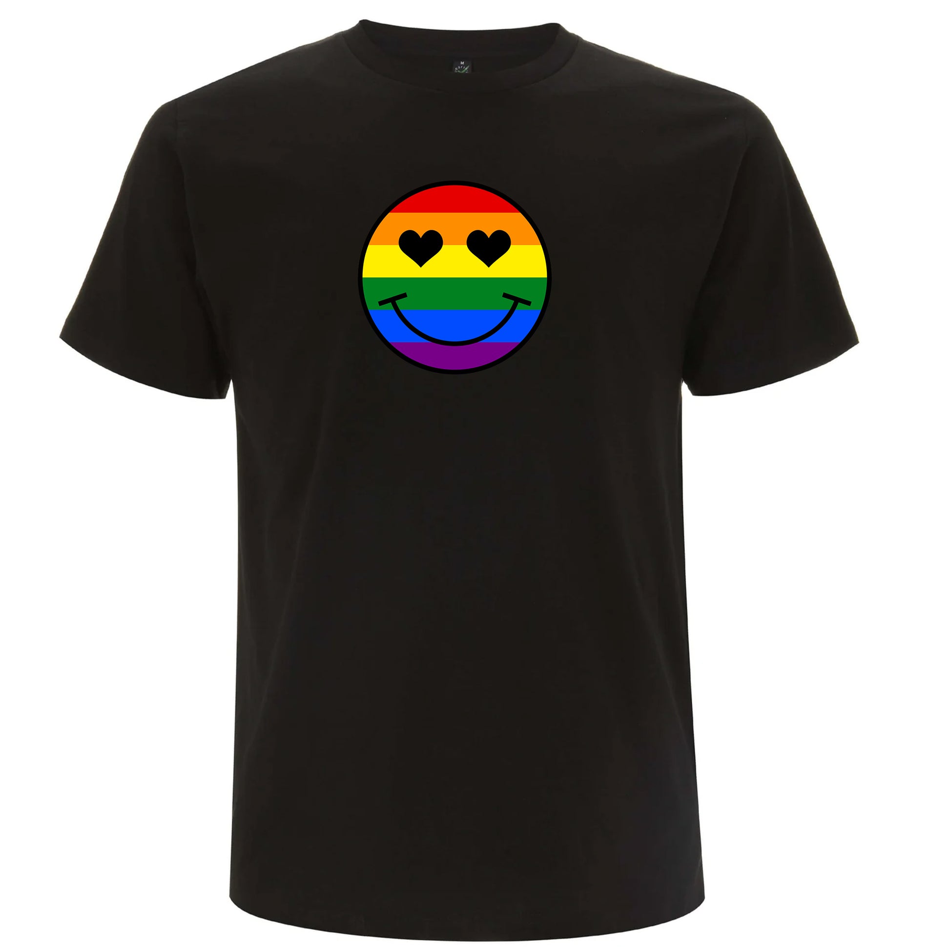 Pride T-shirt med smiley i regnbågsfärger (Unisex)-Lovely Text