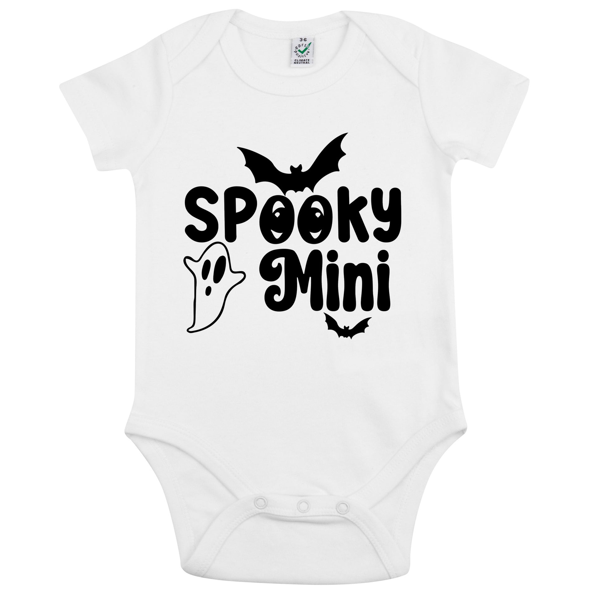 Spooky Mini Ghost Halloween Baby Body-Lovely Text