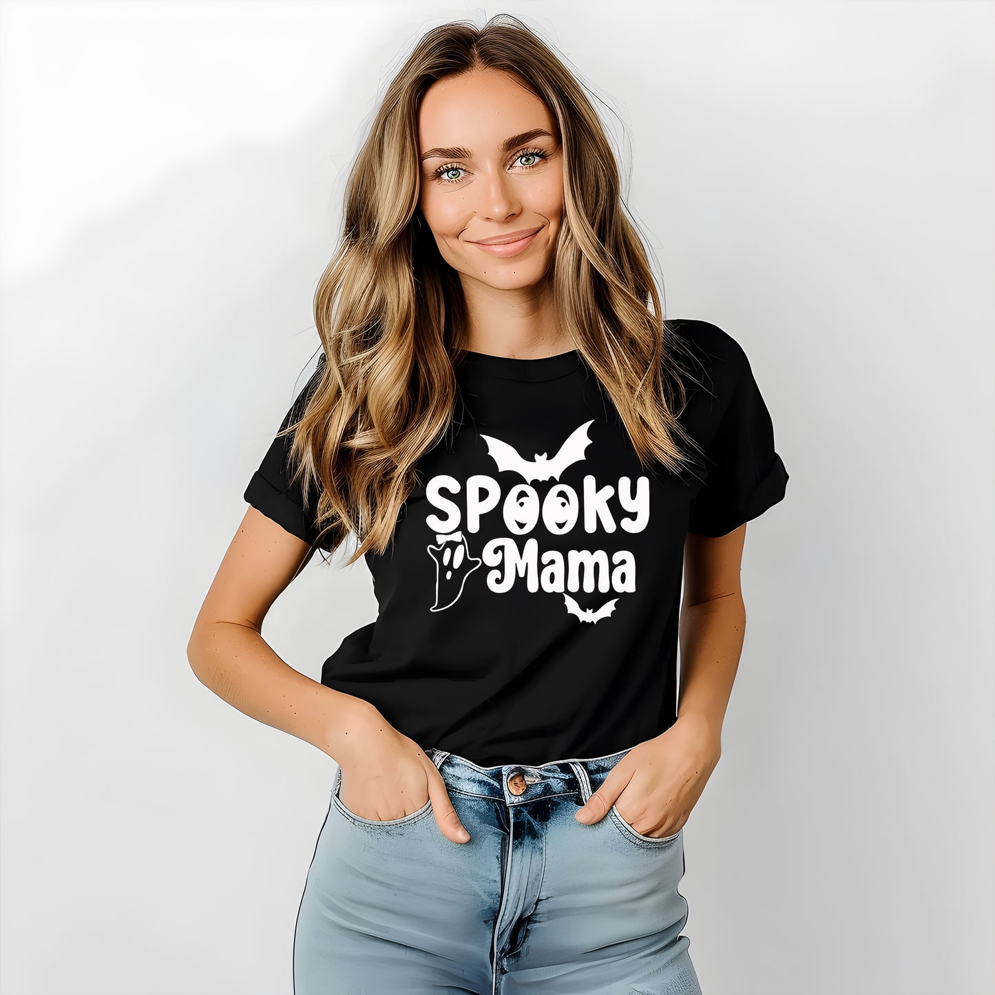 Spooky Mama Ghost Halloween T-shirt