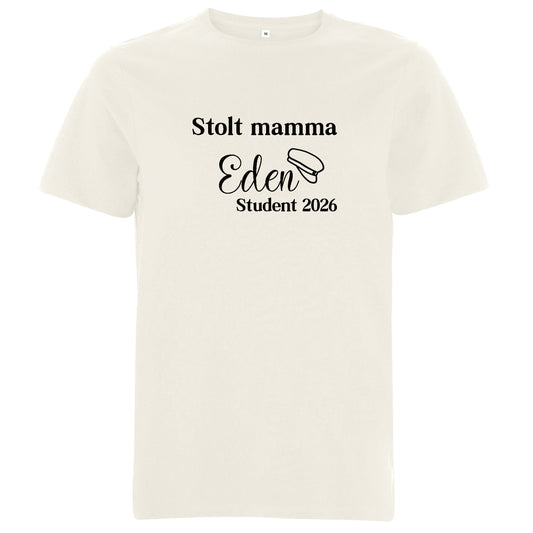 Stolt [titel] – Student med namn – Unisex T-shirt