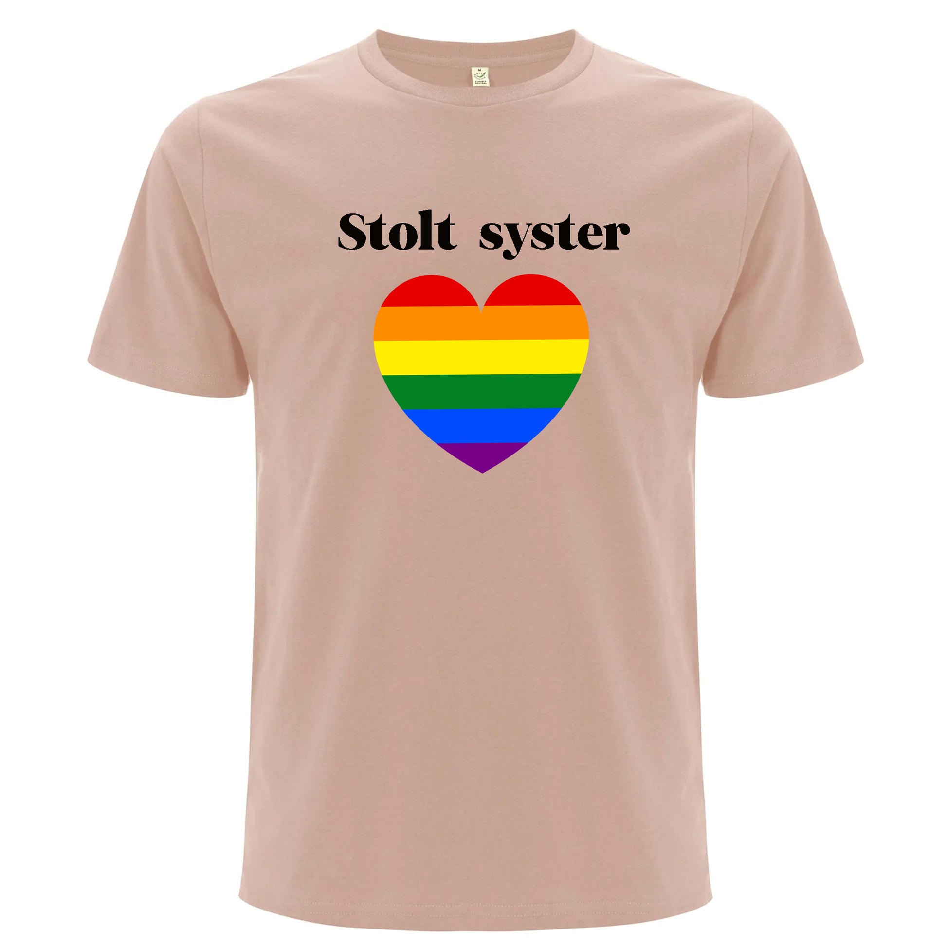Unisex T-shirt med Pridehjärta – välj din titel-Lovely Text