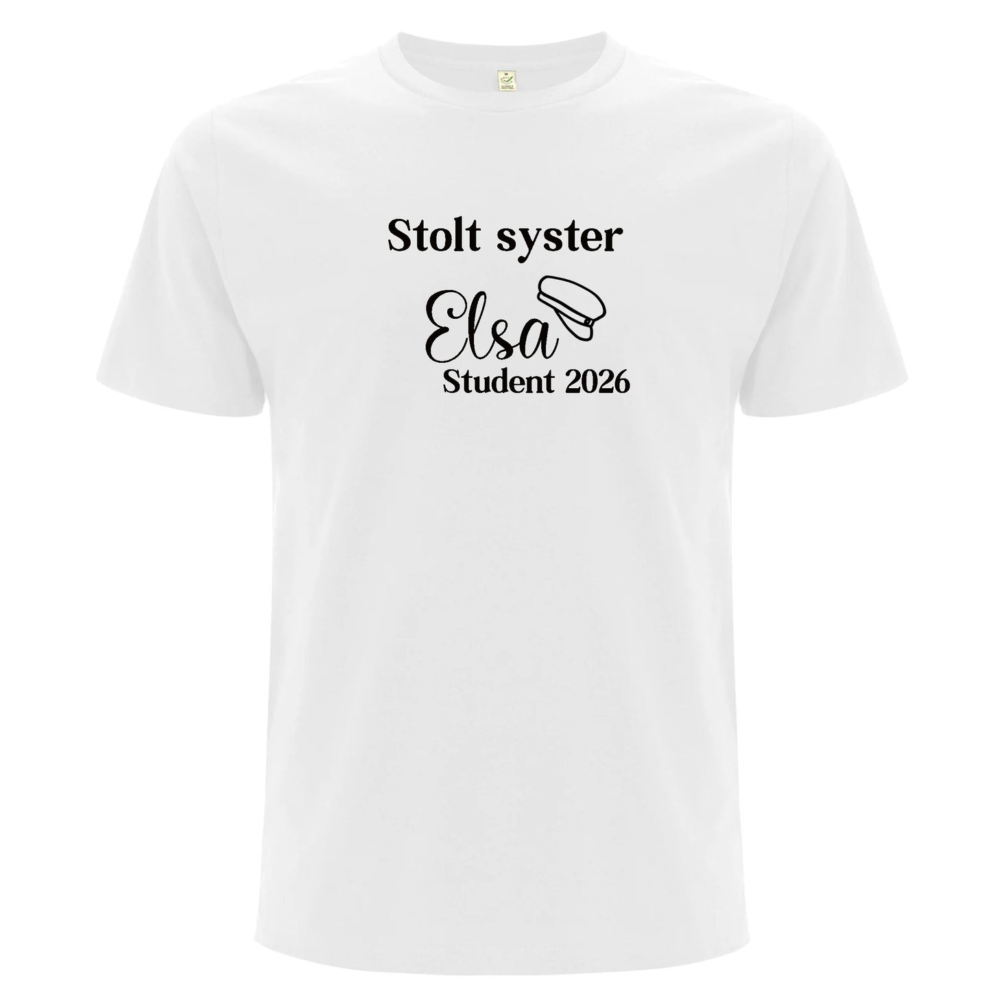 Stolt [titel] – Student med namn – Unisex T-shirt
